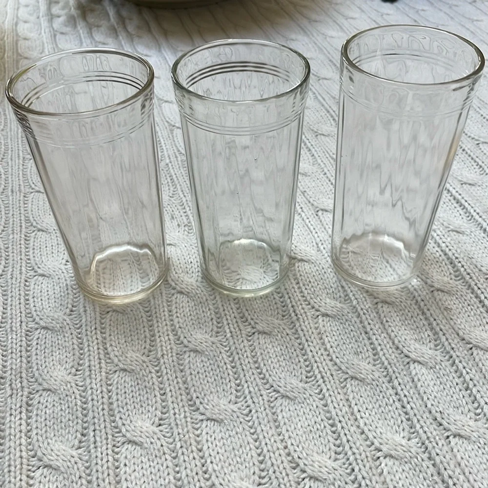 Vtg Anchor Hocking lot of 3 Various Jam jelly juice jars similar yet different